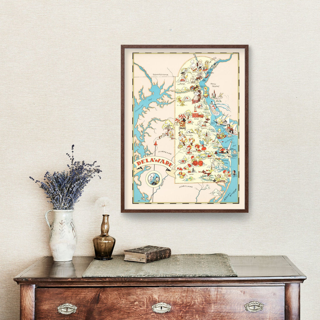 Vintage Map of Delaware 1935