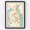 Vintage Map of Delaware 1935