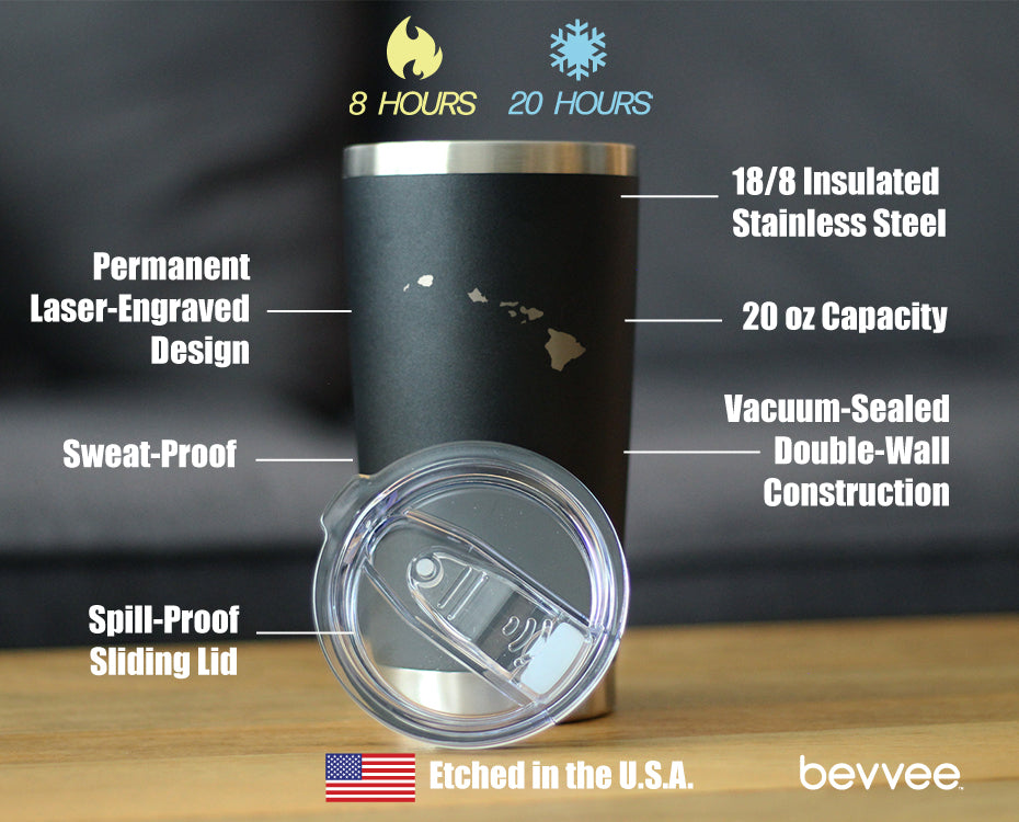 Hawaii State Outline - 20 oz Coffee Tumbler