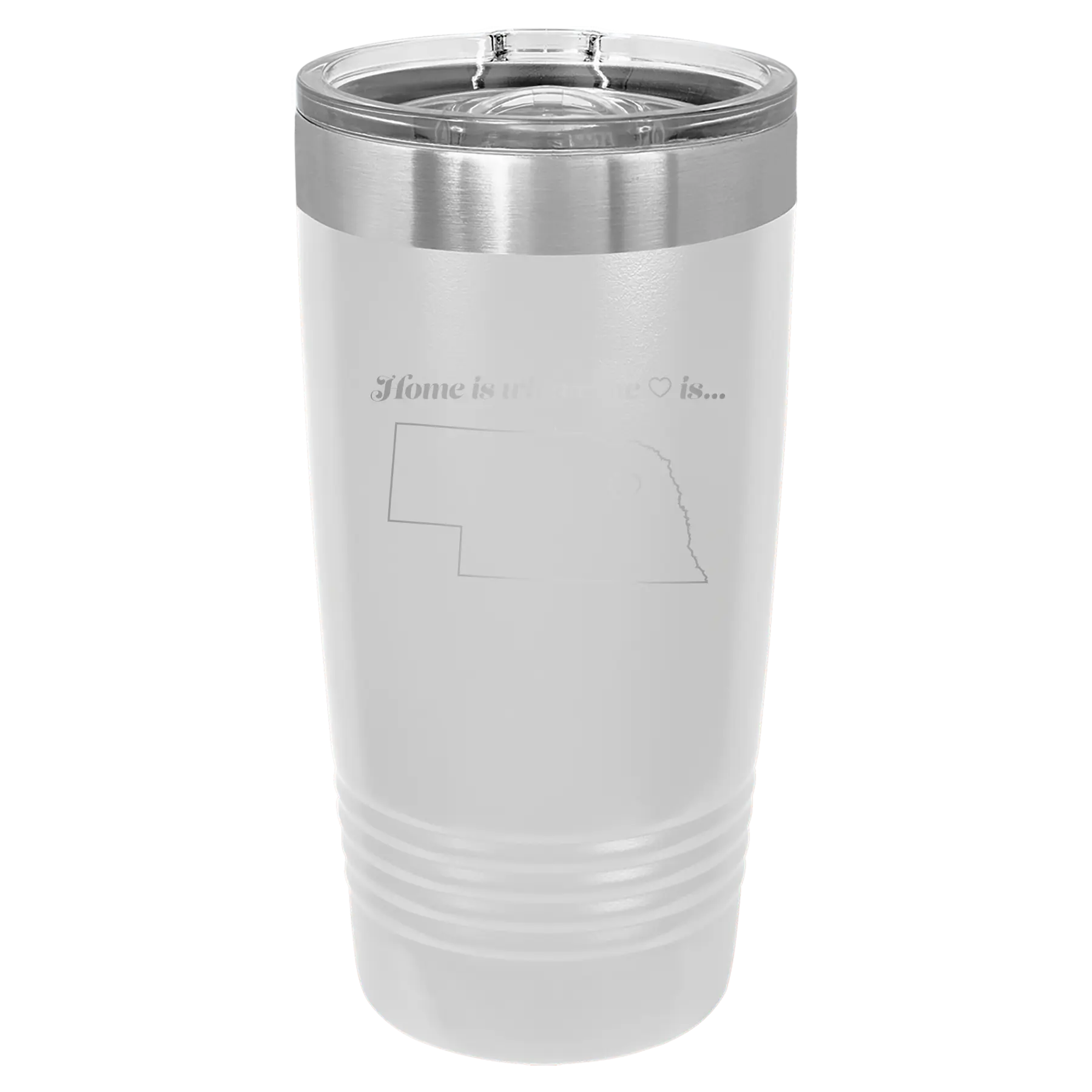 Nebraska Heart 20 oz Tumbler | White