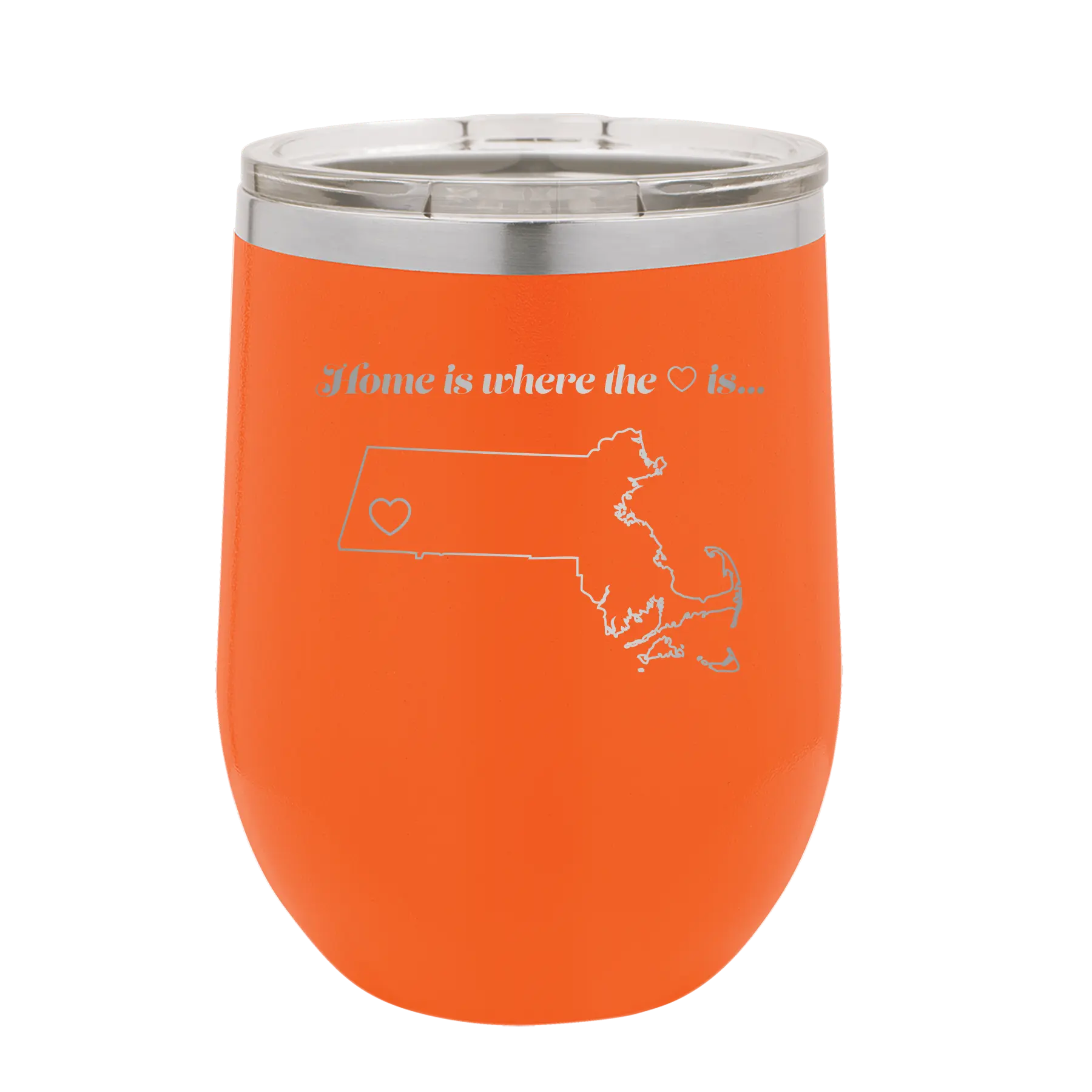 Massachusetts Heart Wine Cup | Orange