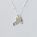 Tiny New York State Necklace – Sterling Silver NY Charm on 16" Chain