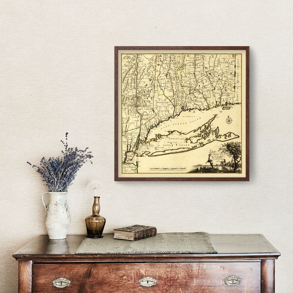 Vintage Map of Connecticut 1780