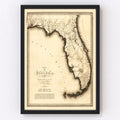 Vintage Map of Florida 1823