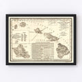 Vintage Map of Hawaii 1893