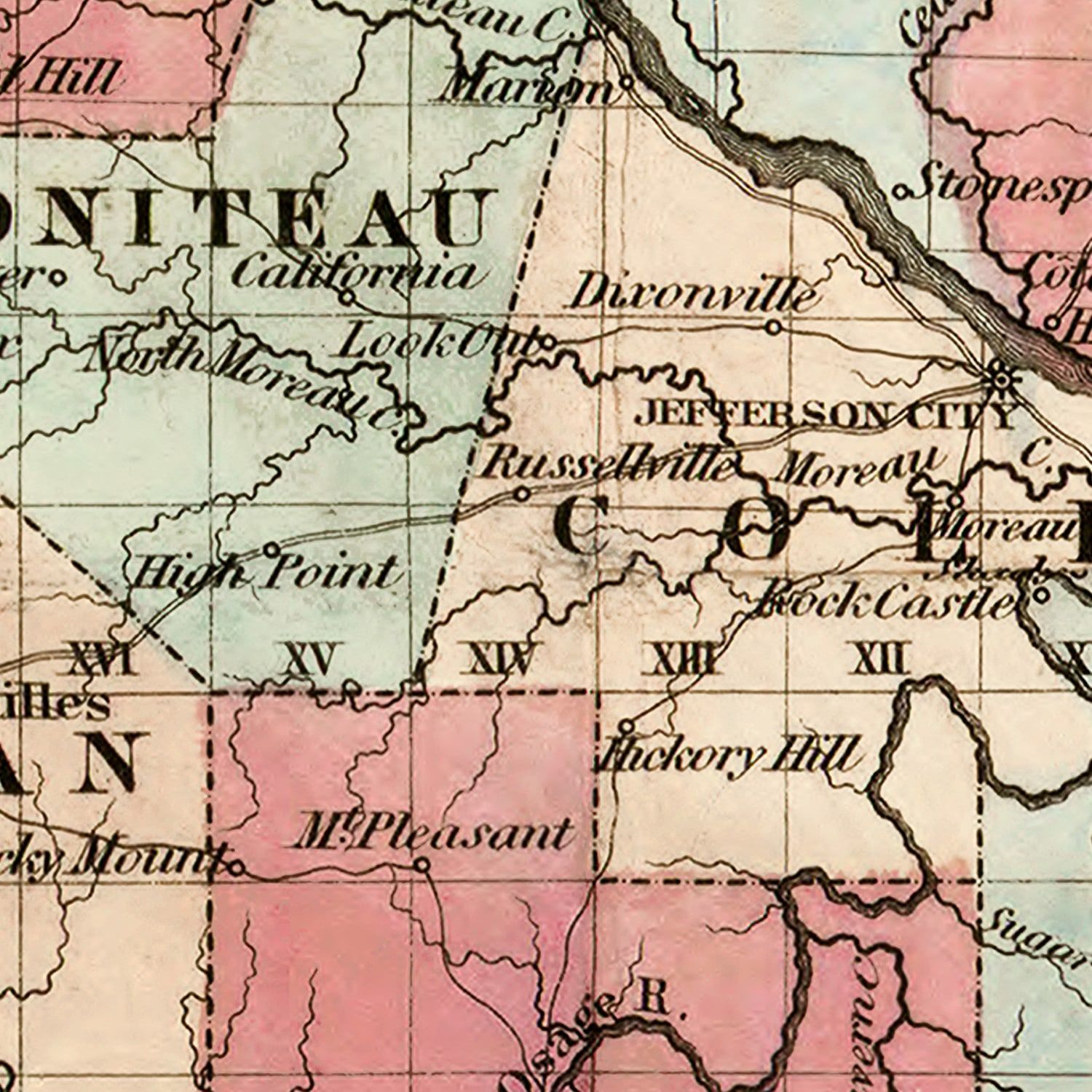 Vintage Map of Missouri 1851