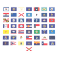 50 State Flags Pack - USA State Flags - Custom Printed 2x3 Tile - Made Using LEGO® Parts