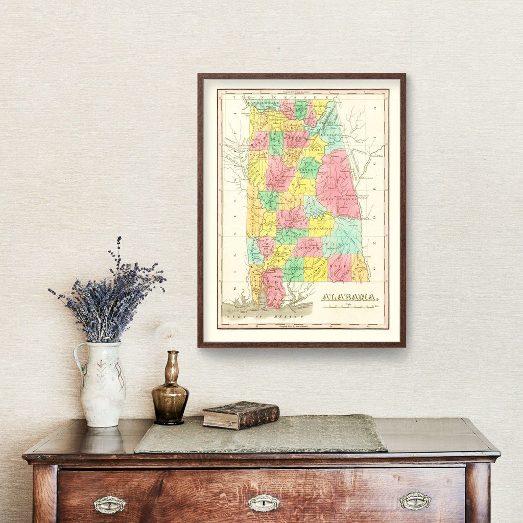 Vintage Map of Alabama 1831