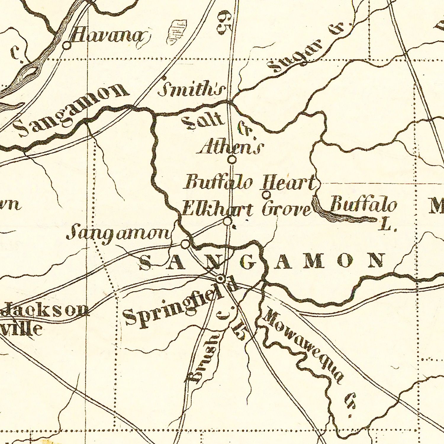 Vintage Map of Illinois 1845