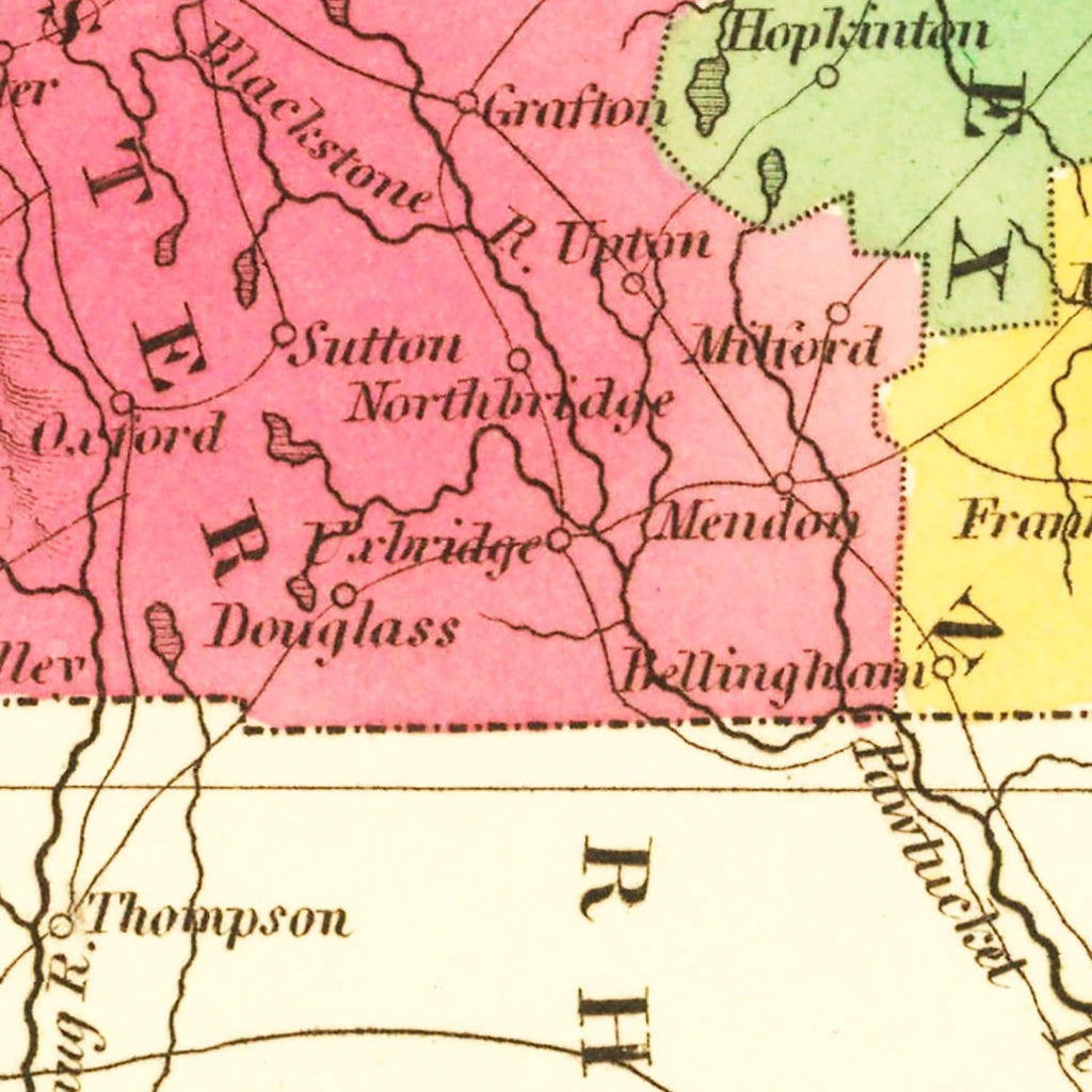 Vintage Map of Massachusetts 1826