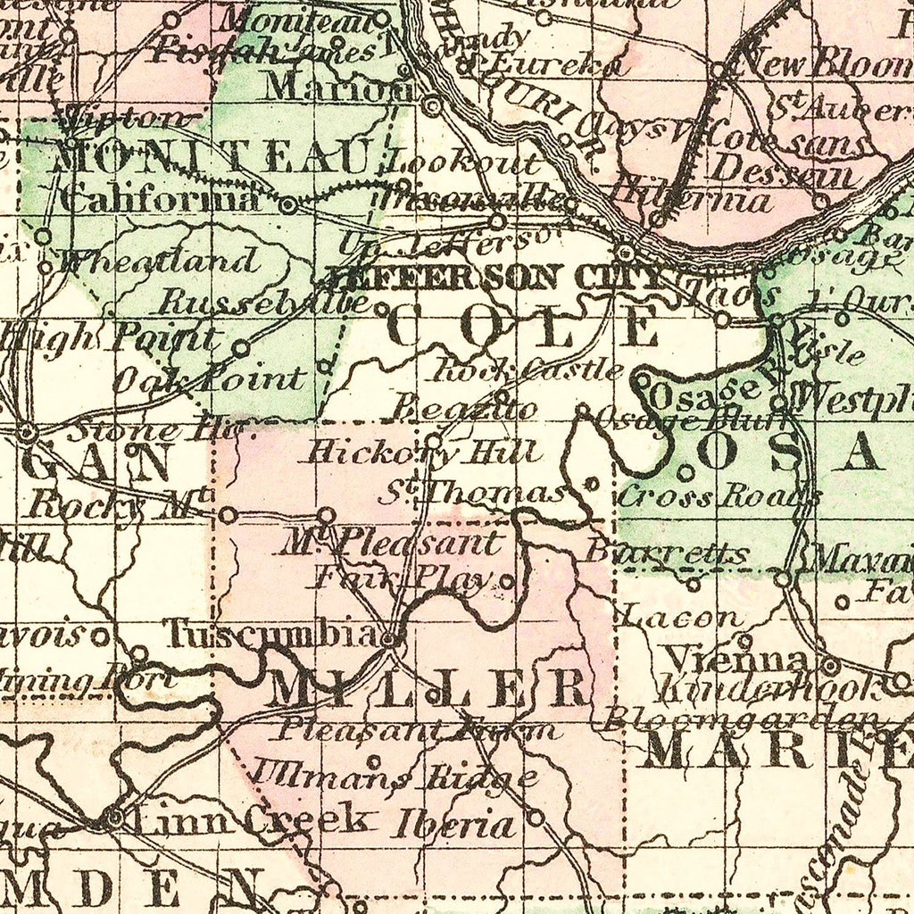Vintage Map of Missouri 1875