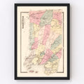 Vintage Map of Greenwich, Connecticut 1867