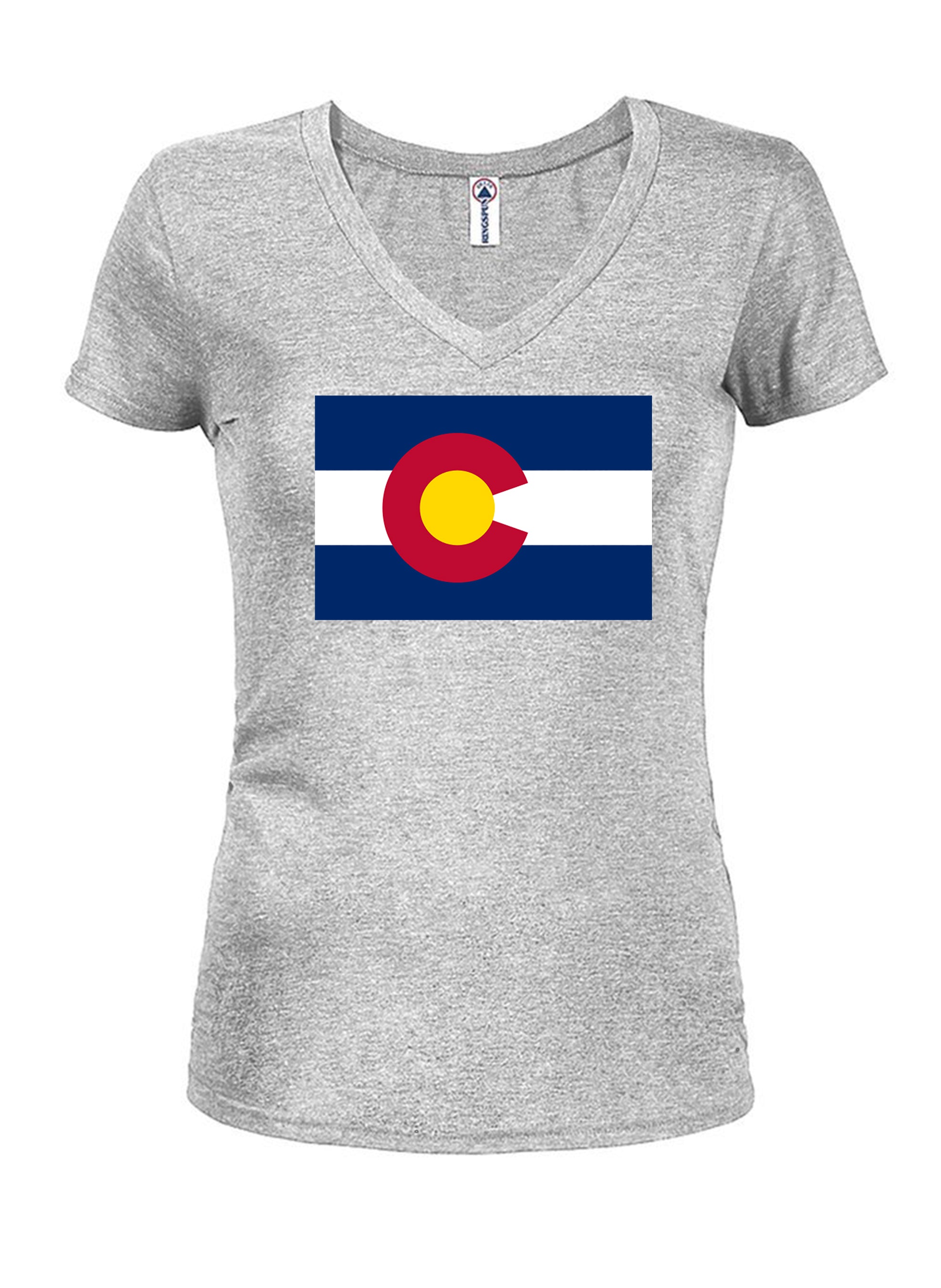 Colorado State Flag Juniors V Neck T-Shirt