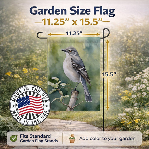 Arkansas Northern Mockingbird Garden Flag Mailbox Decorative Yard Banner Outside Patio Artwork for Flower Beds, Garden Size, Multicolor