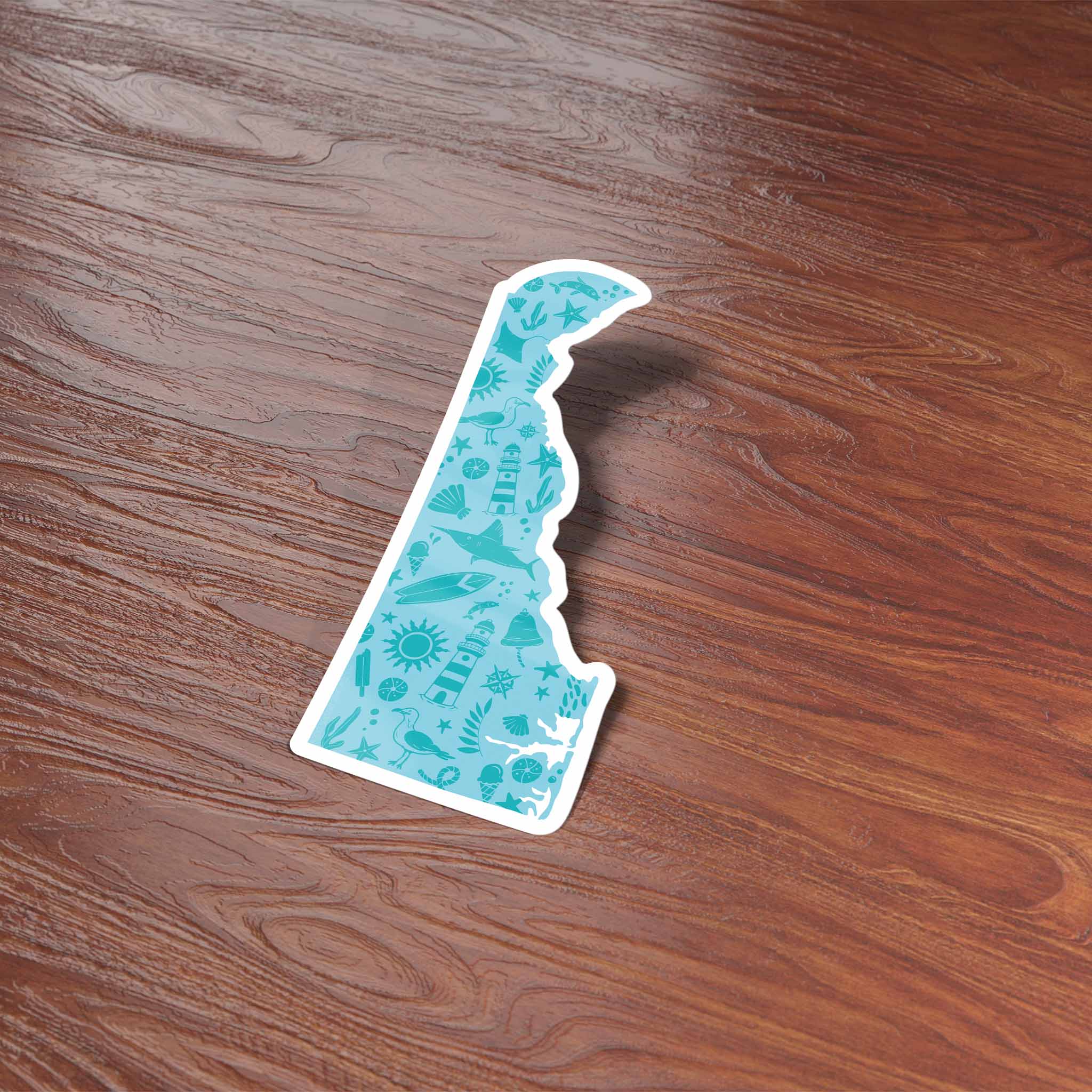 Blue Delaware Shore Sticker