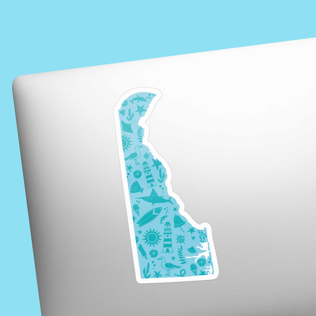 Blue Delaware Shore Sticker