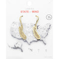 Gold Dipped California State Earrings