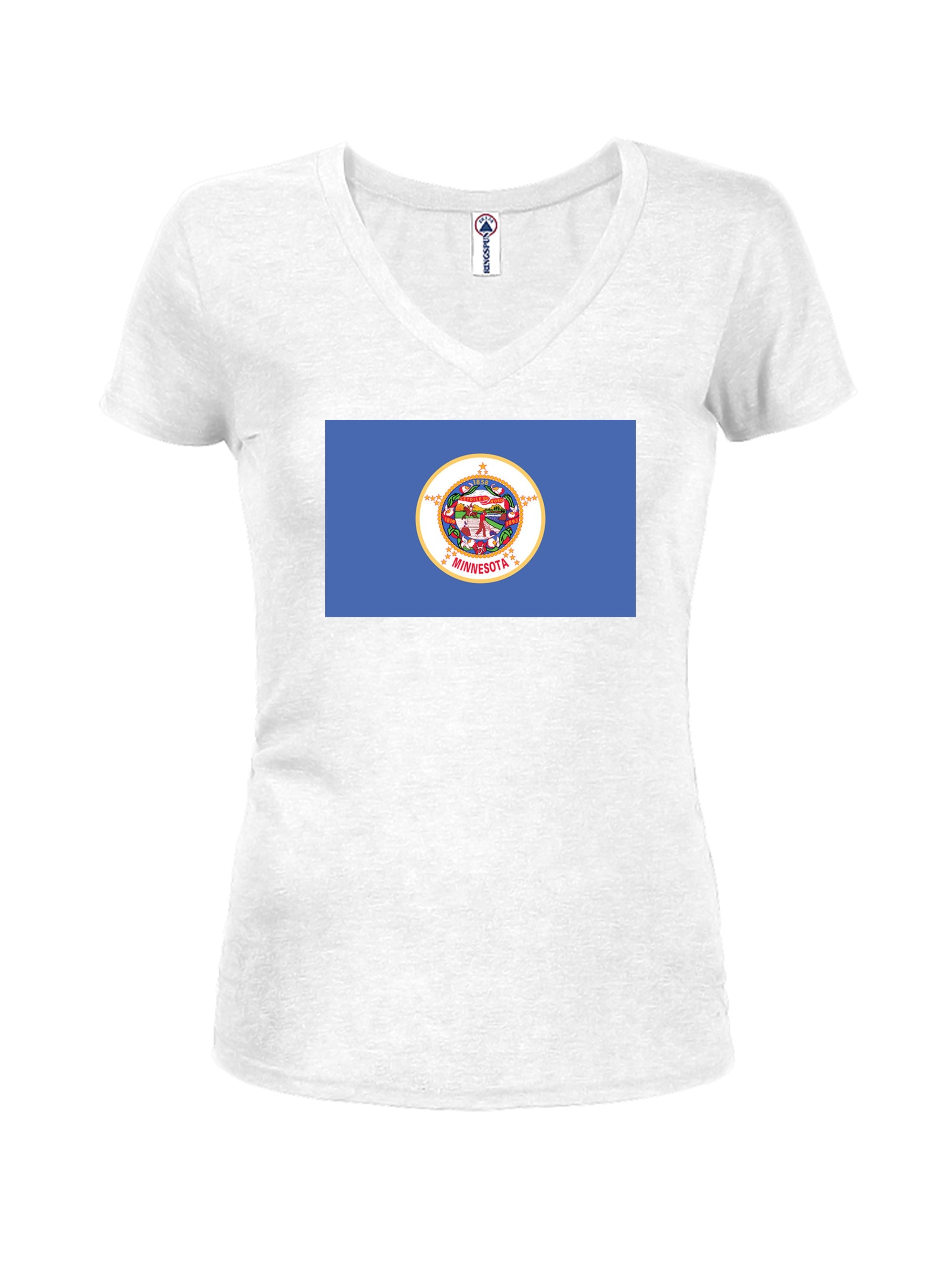 Minnesota State Flag Juniors V Neck T-Shirt