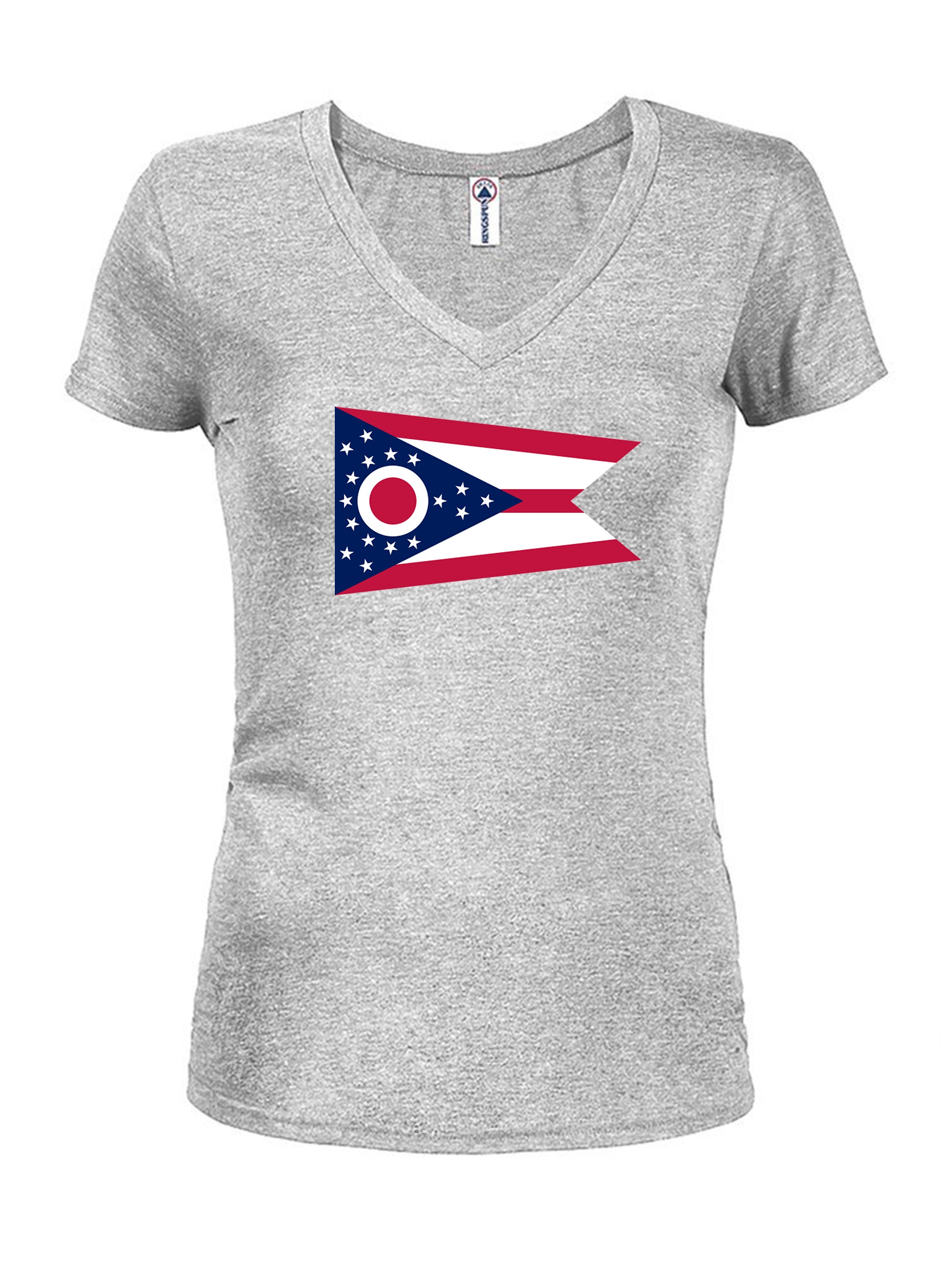 Ohio State Flag Juniors V Neck T-Shirt