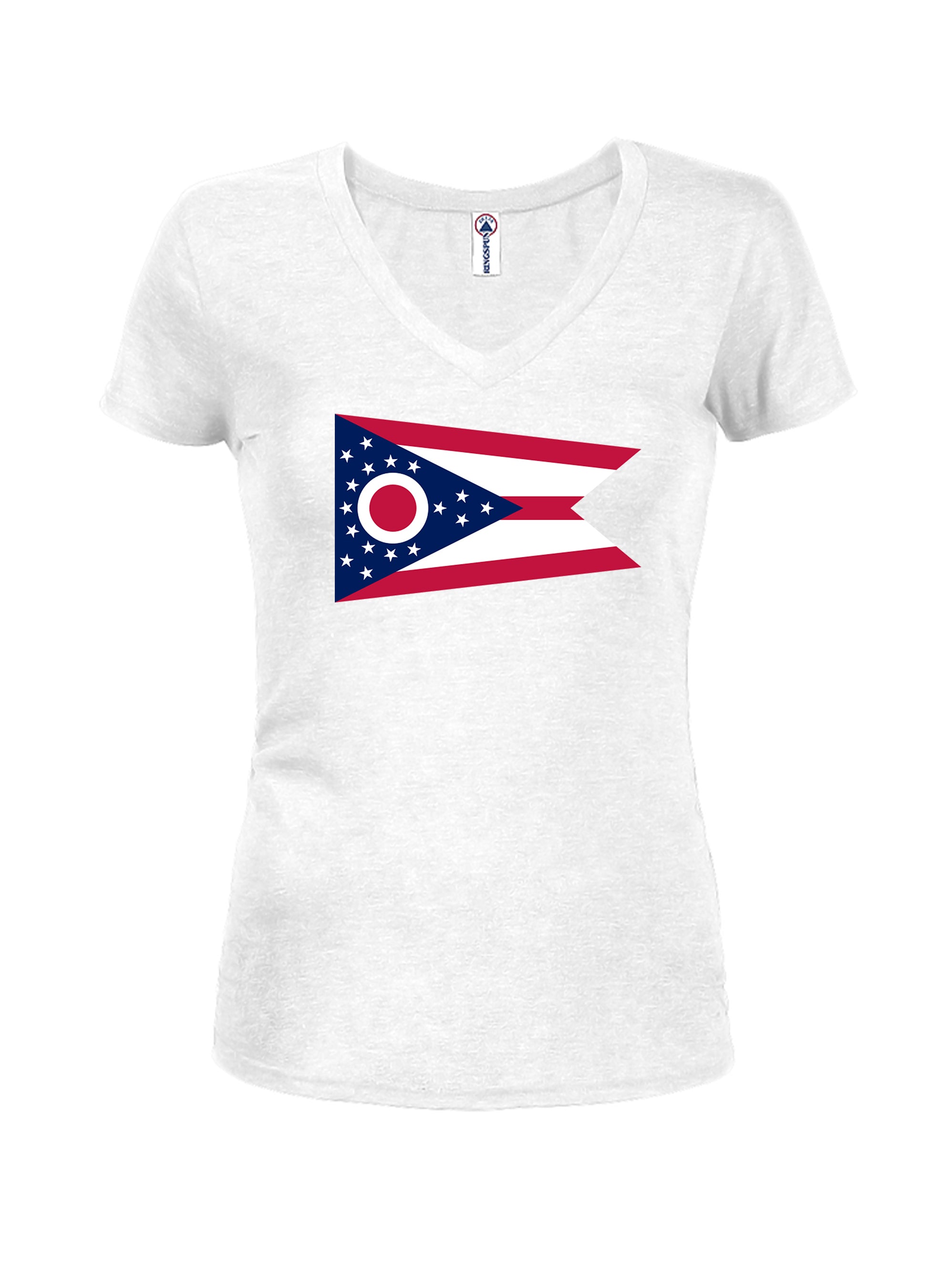 Ohio State Flag Juniors V Neck T-Shirt