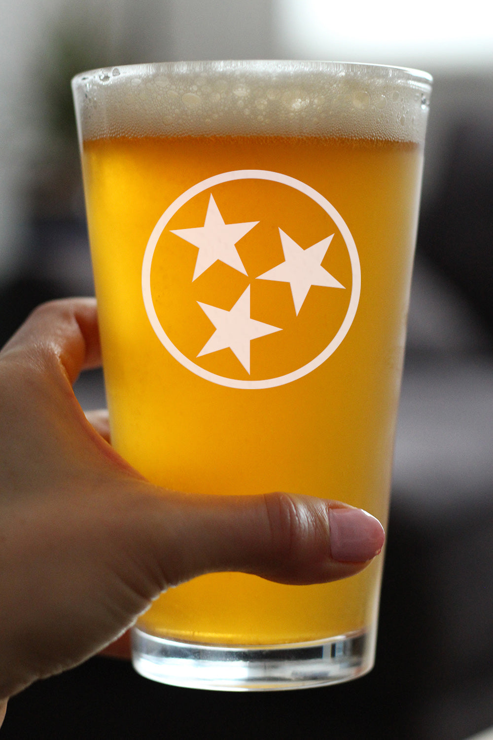 Tennessee Flag Pint Glass for Beer - State Themed Drinking Decor and Gifts for Tennessean Women & Men - 16 Oz Glasses