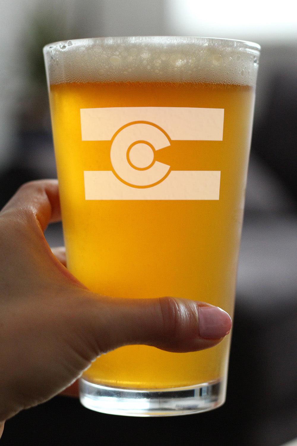 Colorado Flag - Pint Glass for Beer - Glass Gift for Lovers of Colorado, Centennial State Themed Decor - 16 oz