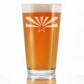 Arizona Flag Pint Glass for Beer - State Themed Drinking Decor and Gifts for Arizonan Women & Men - 16 Oz Glasses