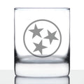 Tennessee Flag Whiskey Rocks Glass - State Themed Drinking Decor and Gifts for Tennessean Women & Men - 10.25 Oz Whisky Tumbler Glasses