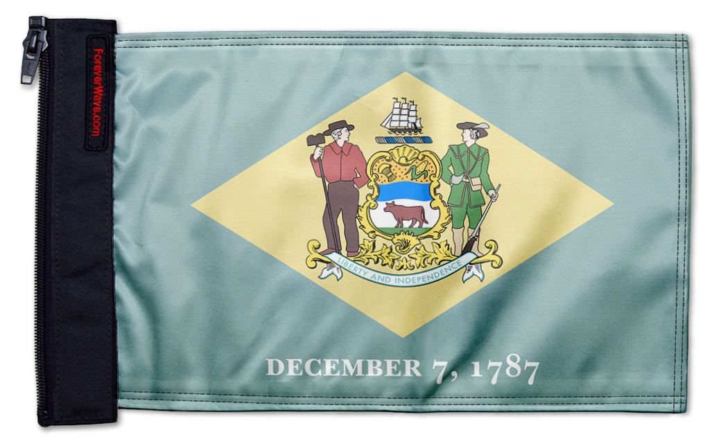 State Flag Delaware 12"x18" Forever Wave Flag for Bronco
