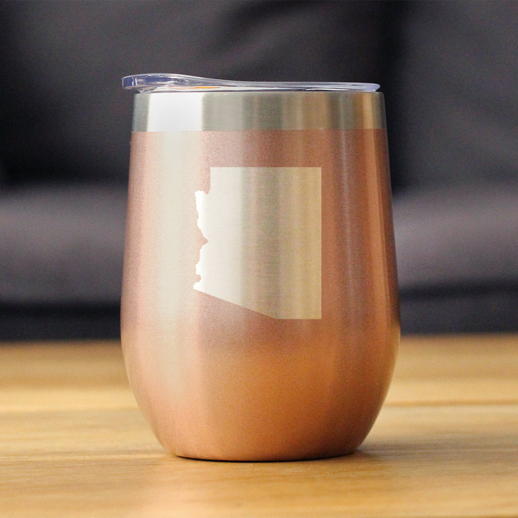 Arizona State Outline - Wine Tumbler