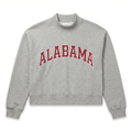 Alabama Varsity Mockneck Embroidered Crewneck Sweatshirt - Heather Grey