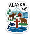 Alaska State Icons Sticker
