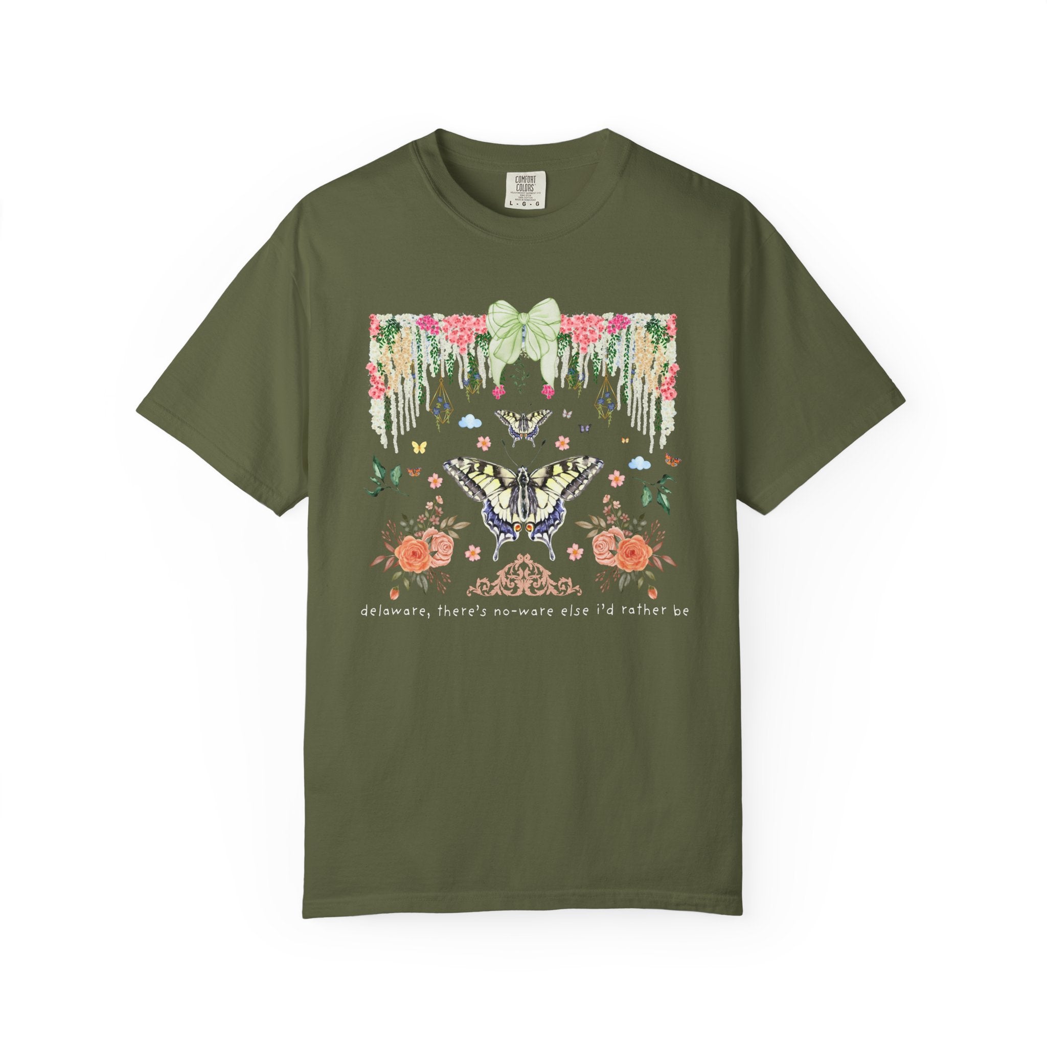 Colorful Delaware Butterfly Lover Tee