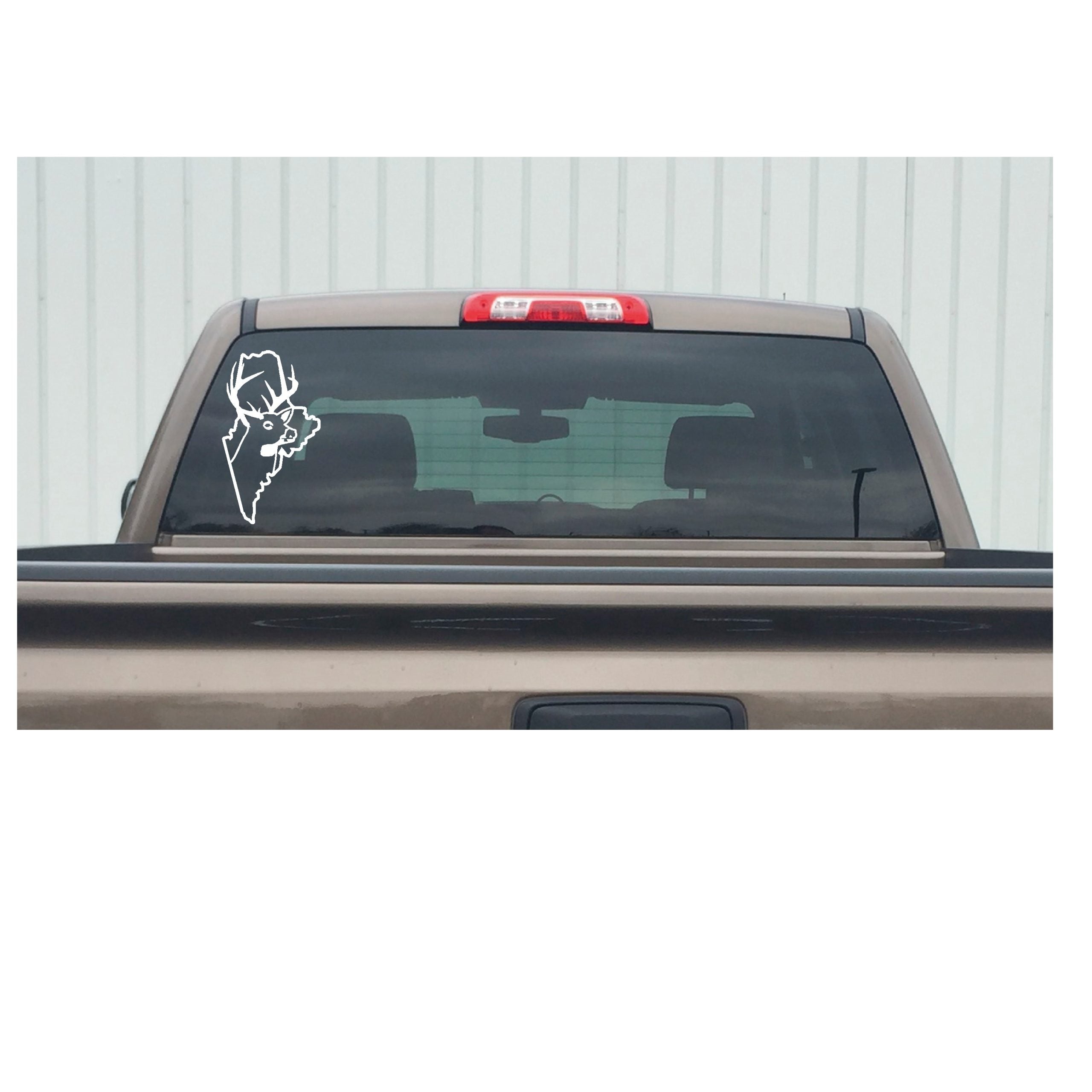 Maine Deer Hunting Decal – State Outline Vinyl Sticker DSME1