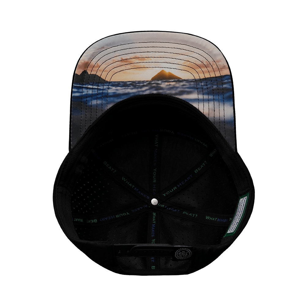 Hawaii Hat - Flat Bill - Black / White / Navy - Laser Mesh