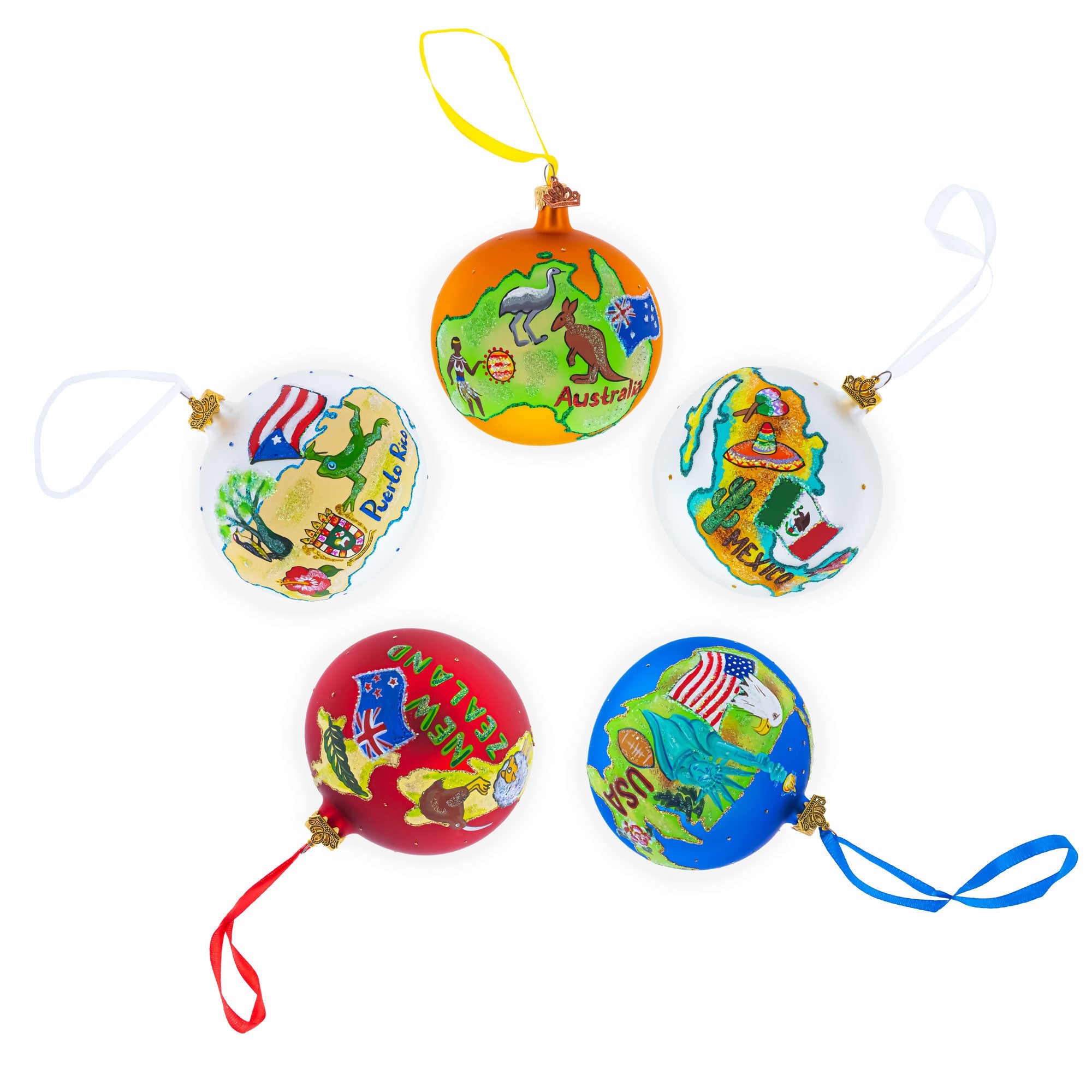 New York State, USA Glass Ball Christmas Ornament 4 Inches