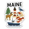Maine State Icons Sticker