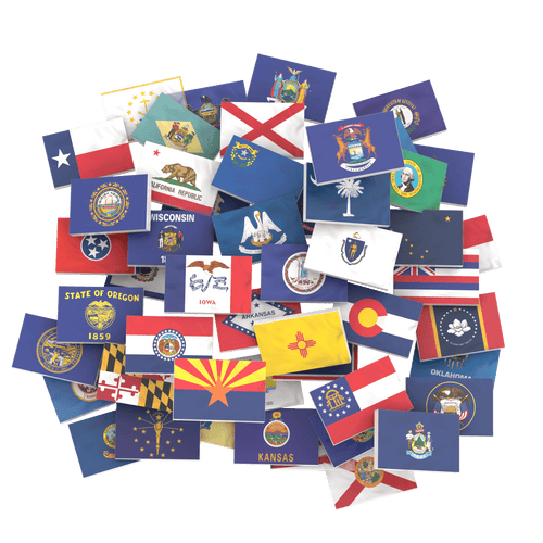 50 State Flags Pack - USA State Flags - Custom Printed 2x3 Tile - Made Using LEGO® Parts
