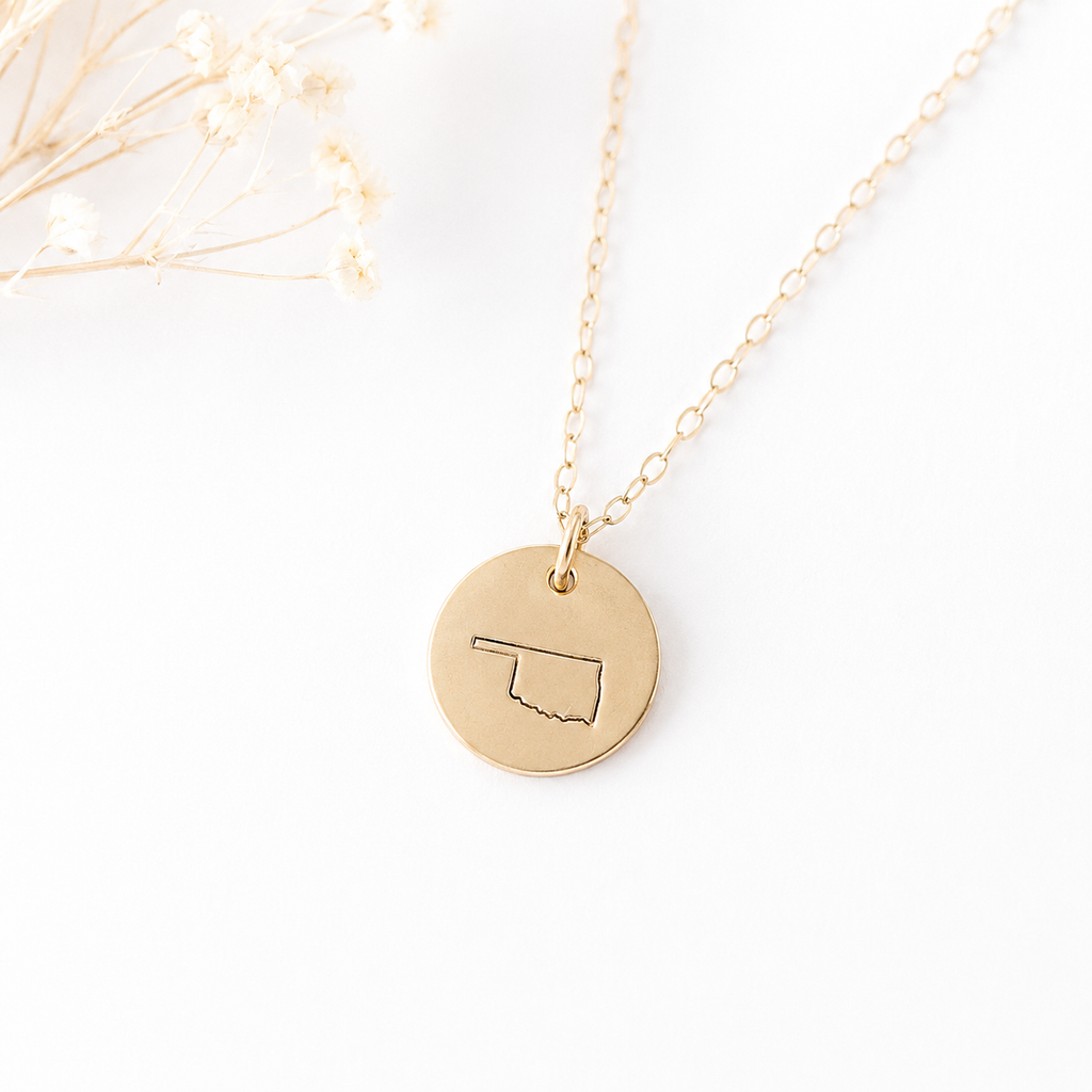 Hand Stamped State Necklace