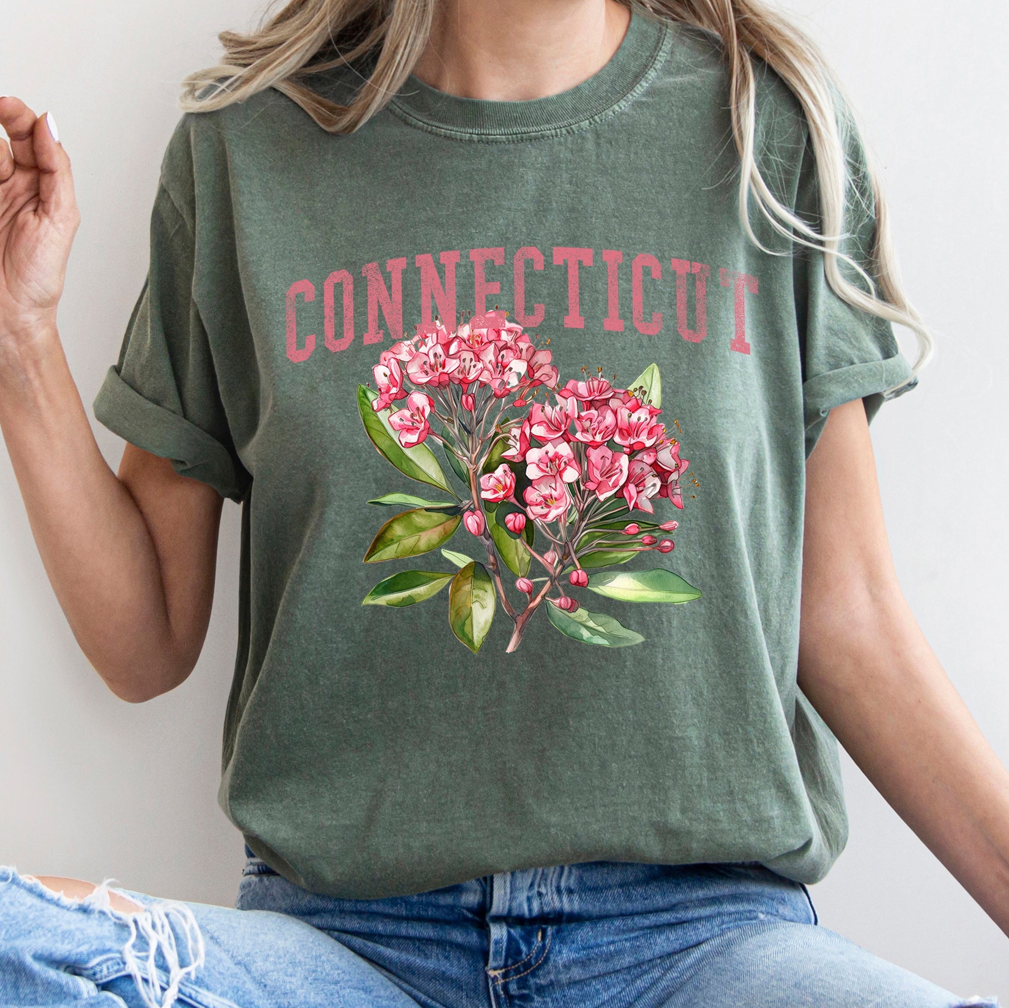 Connecticut State Flower Comfort Colors Tshirt