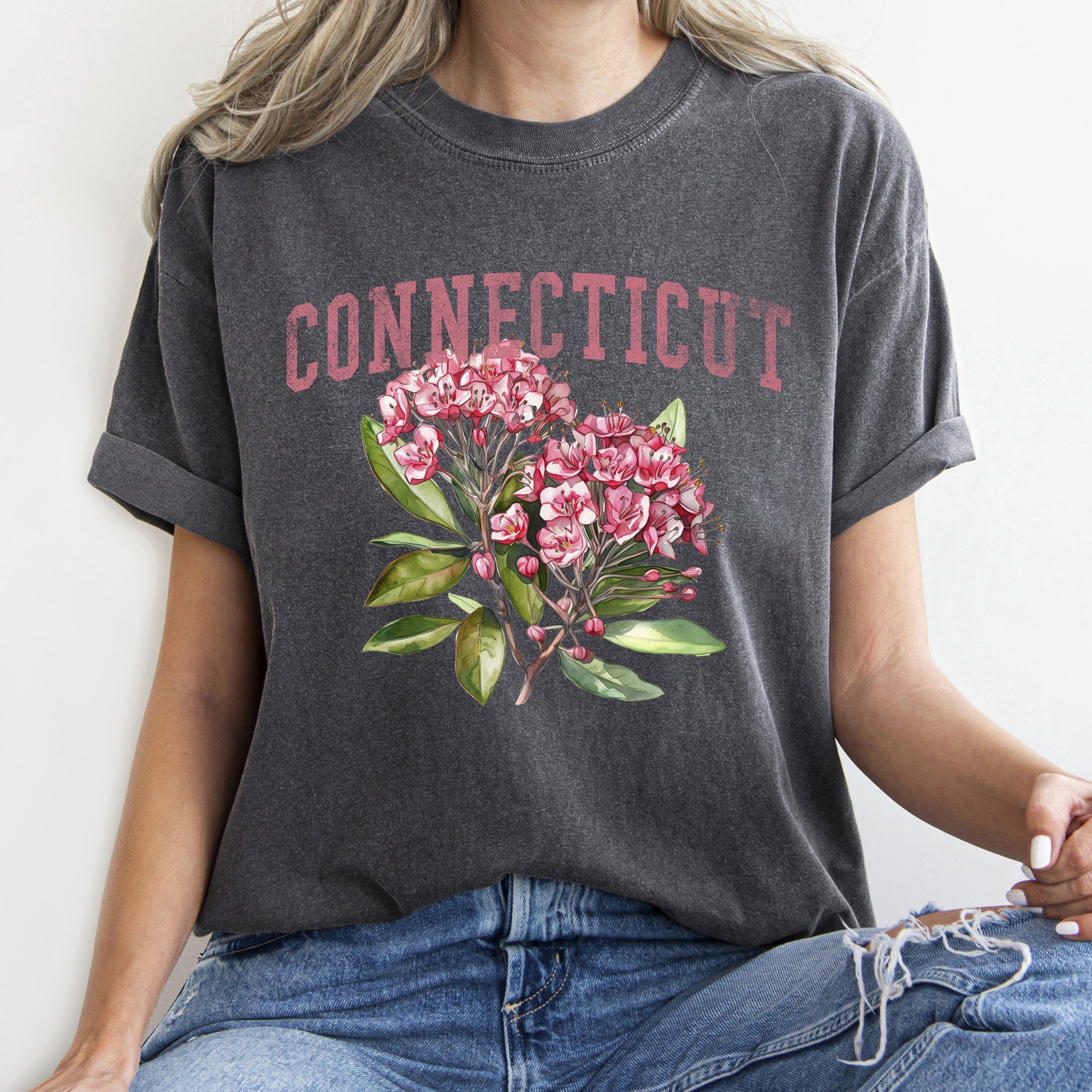 Connecticut State Flower Comfort Colors Tshirt